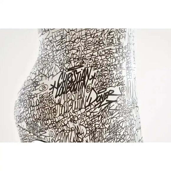 Christian Louboutin So Kate Booty 100 Black White Caligraf Heel Ankle Boot 35.5 - Picture 5 of 12